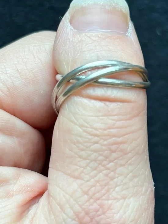 Sterling Silver Size 9 Triple Band Interlocked Fidget Rolling Ring - Picture 1 of 8